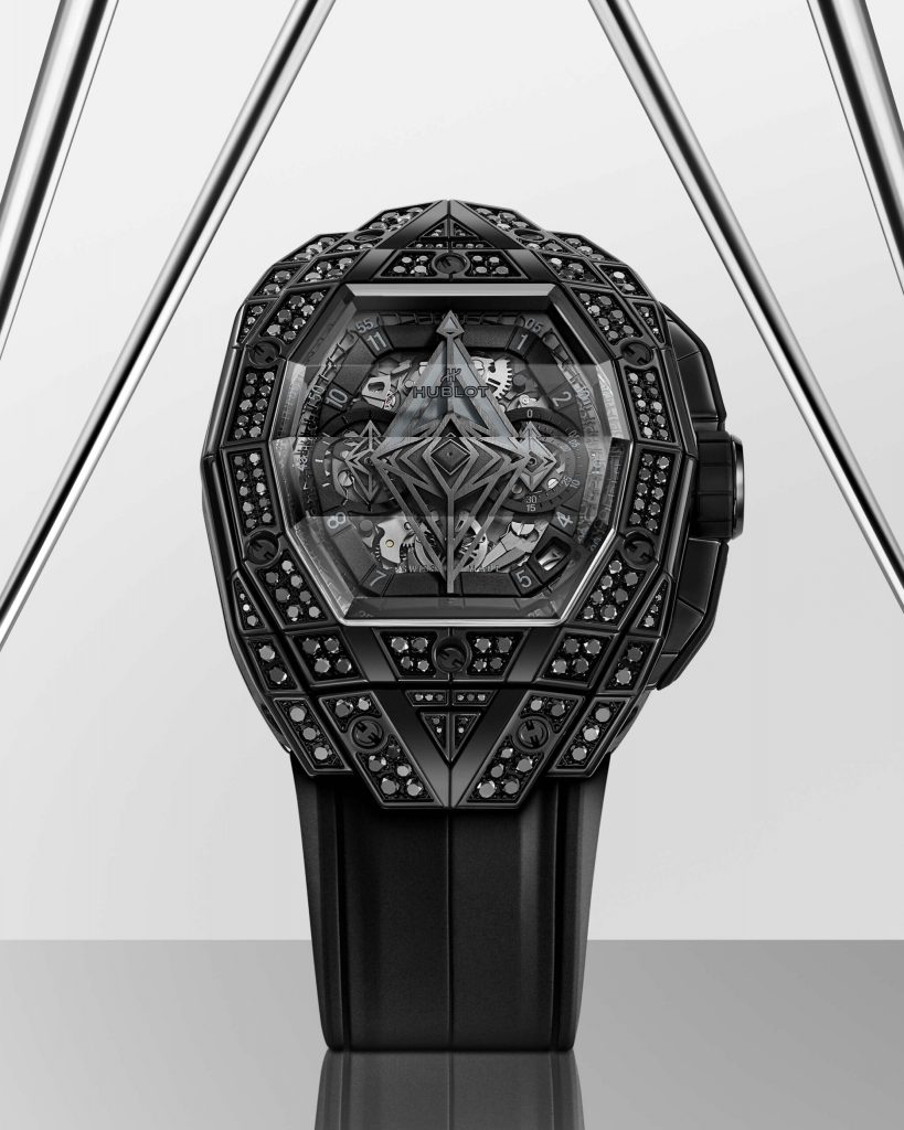 Hublot Spirit of Big Bang Sang Bleu All Black Pave Replika